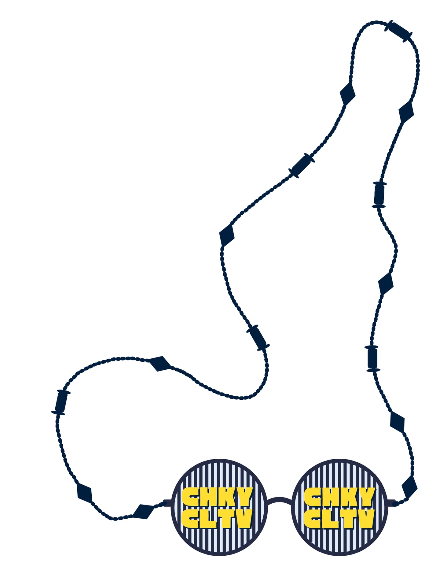 The same sunglasses chain illustration in navy only.
