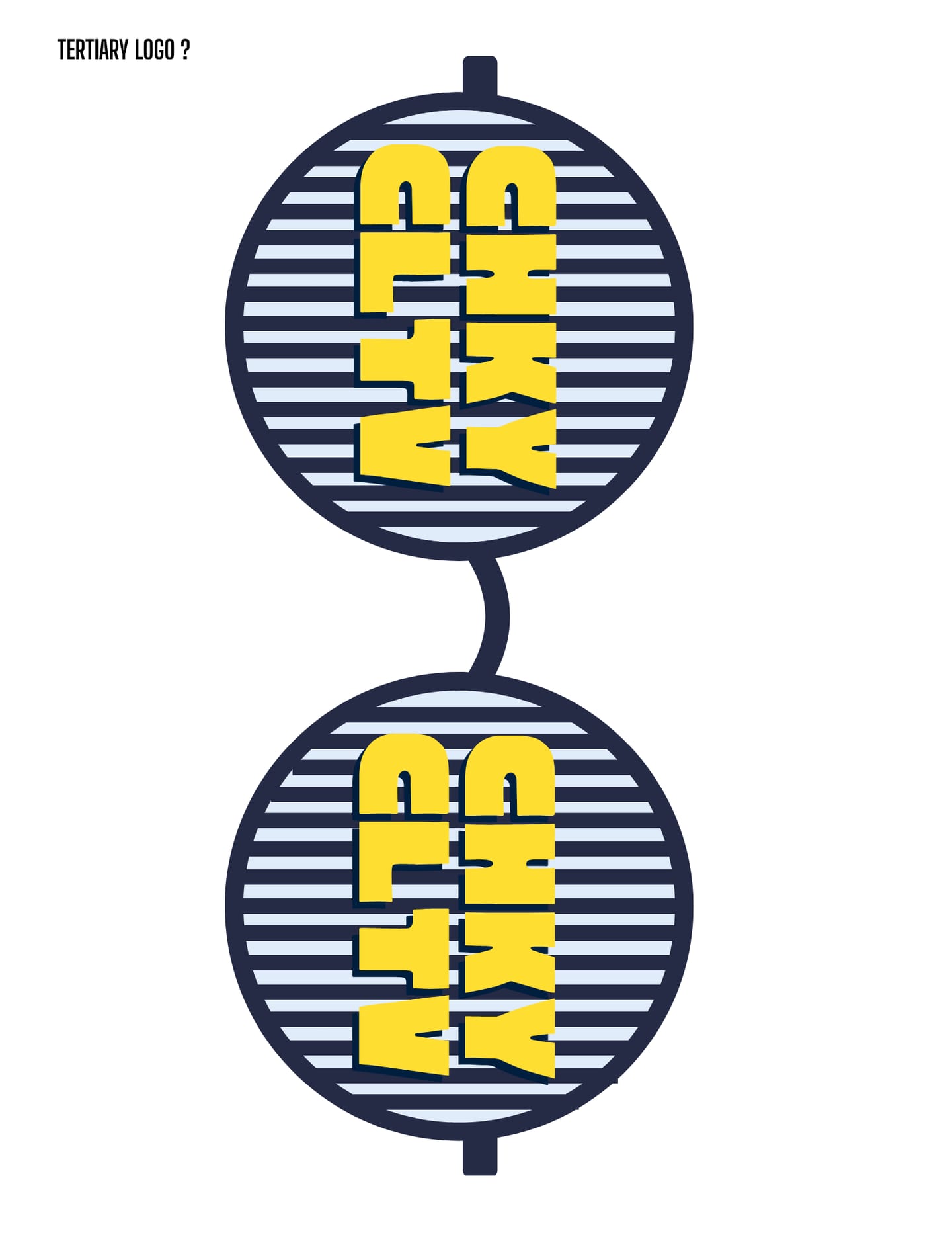 The tertiary logo — two round navy-striped sunglasses lenses, each with CHKY CLTV set vertically in yellow.